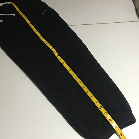Nike Solo Swoosh Fleece Pants Men Large Black Heavyweight Sweatpants Zip Pockets - Picture 10 of 10